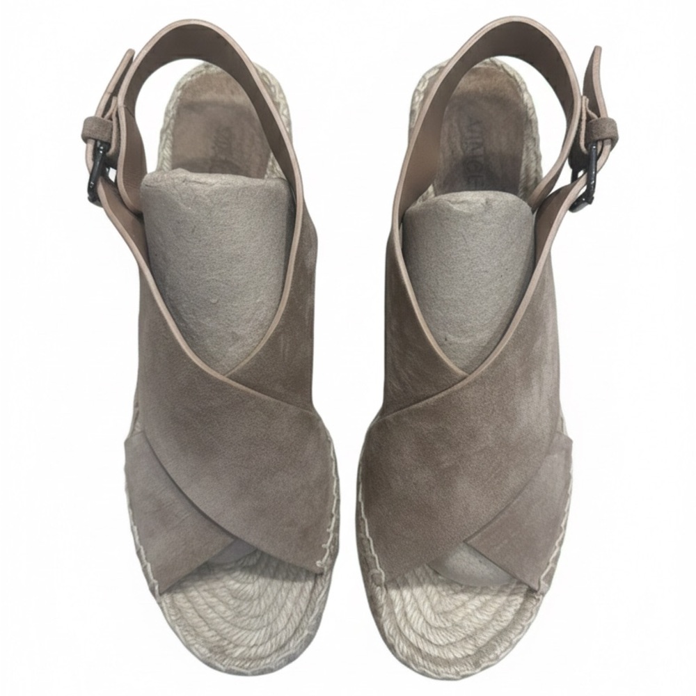 Vince Beige Suede Espadrille Sandals